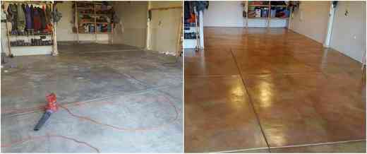 Warm rust-toned decorative Bella Rocca garage floor